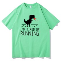 아두이노 Frontend 프로그래머 셔츠 Chrome Dino Geek 해커 코더 선물 웹 개발자 Tshirt Mens Cotton Tee I, 05 Light Green_04 XL