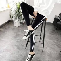 두줄라인 여자레깅스 블랙 여성요가복 필라테스옷 운동/트레이닝복 여아쫄바지