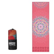 칼노 요가매트 땀 흡수 빠른 건조 및 미끄럼 방지 마이크로 화이버 요가 타월, 파우더 토템