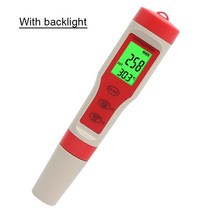 PH측정기 수분 산소 농도 휴대용 디지털 물 테스터 TDS EC TEMP 4 in 1 수질 순도 모니터 테스트 펜 백라이트 디스플레이, 02 With Backlight