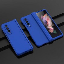 삼성 갤럭시 Z 폴드 4 5G 3 용 비 지문 정밀 컷아웃 PC 케이스 안티 더스트 폴딩 코크, for Samsung Z Fold 3, dark blue