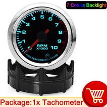 유면계 유량계 HD 7 색 오일 압력 게이지 터보 부스트 게이지 오일 수온 측정기 자동차 레이싱 연료 측정기, 01 Tachometer