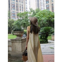 스트라이프원피스패션 이탈리안 M하우스 린넨 스타일리쉬 와이드 루즈핏 롱 헤아리다 페이크 끈나시 슬립 4821320369