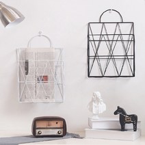 잡지꽂이 벽걸이 서류함 매거진랙 카페인테리어 신문 전단지 리플렛 거치대, 블랙