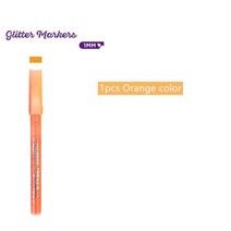 1pcs 반짝이 마커 펜 블 링 색상 1mm 물 기반 자외선 방지 드로잉 그림 하이라이트 앨범 디자인 아트 F848, 02 1pcs Orange