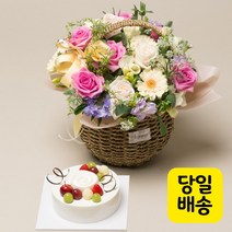 위드유플라워 꽃바구니 전국당일꽃배달 케익+꽃바구니6호