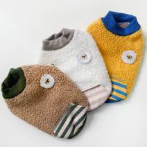 데댕 큐트 뽀글이 양털 티셔츠 강아지 맨투맨 후드티, 옐로우