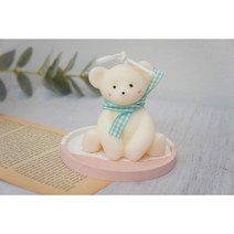 루엘 곰돌이캔들 석고트레이세트 집들이선물 인테리어소품 소이향초, 가든파티