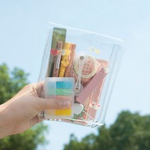 투명 화장품 미니 가방 납작 작은 수납 휴대용 비닐 파우치