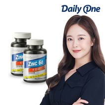데일리원 아연 60 글루콘산 대용량 2통, 단품, 단품