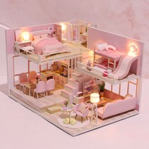 miniyo 미끄럼틀 핑크하우스 DIY 미니어처하우스 만들기 취미생활 선물추천 오르골 한글설명서 당일발송