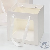 VEDANA 투명창쇼핑백 화이트 소 선물쇼핑백