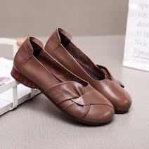 트랜드 여성화 봄가을 중노년 엄마화 리얼 재질 노인화 플랫 소프트 단화 여할머니화