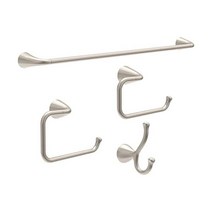 델타 ARV50-DN 아르보 화장지 홀더 인 스팟 실드 브러시 니켈, 4-Piece Bath Accessory Set, Spotshield Brushed Nickel