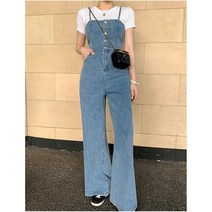 옷쁨- 봄 여름 가을 부츠컷 와이트 청 멜빵 점프수트 팬츠