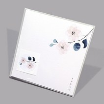 메리토리오 고품격 력셔리 축하카드, 1개, 화이트플라워사각 축하카드