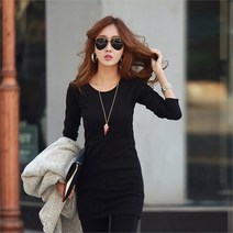 [오노마] ONM 여성 데일리 라인 예쁜 면 베이직 심플 미니 원피스