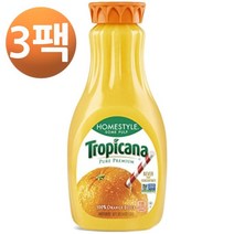 트로피카나 오렌지 주스 섬 펄프 홈스타일 52 Floz, 3팩