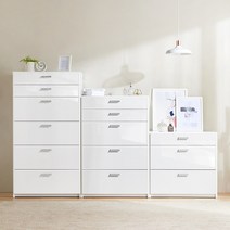 SR9762 필웰 레아 5단 서랍장 800 DVX E0 하이그로시 도어, 화이트