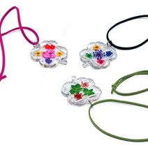 꽃보듬(압화) 클로버 목걸이 만들기 KIT, 1.핑크