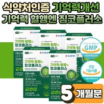 기억력 두뇌 뇌 건강 영양제 보조제 징코플러스 포스파티딜세린 스파디 포스타 포스파 딜세리 딜새린 세린 학생 시니어 깜빡할때 자주 까먹을때 집중력 도움 에좋은 추천 홈쇼핑 5박스, 30정