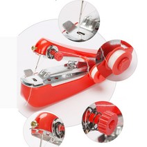 가정용 미니 미싱 재봉틀 오바로크 박음질 옷수선 준공업 홈 휴대용 손 휴대용 옷 유용한 휴대용 손 도구 액세서리, 푸른