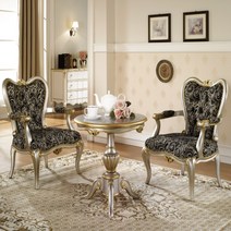 SL겔러리 마호가니원목 러브테이블 2인용 테이블의자세트, 실버아담