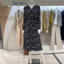 더아이잗 부천점 스모킹 밴딩 패턴 랩 원피스 (IK4N0OP72_390)