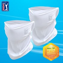 [2개입]PGA TOUR 골프 남녀공용 자외선 UV 차단 귀고리 쿨링 마스크, 화이트+화이트