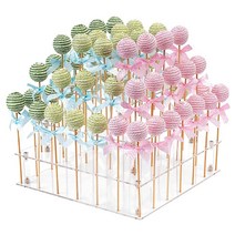 ANMEISH 아크릴 케이크 팝 디스플레이 스탠드 56홀 투명 3단 스퀘어 롤리팝 홀더 결혼식 베이비 샤워 생일 파티 기념일 휴일 캔디 장식에 이상적
