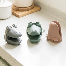 주방 악어 실리콘 오븐 그리들 냄비 압력솥 탈부착 뚜껑 손잡이 핸들 내열 장갑, 03_악어 손잡이 브릭레드