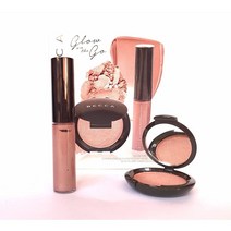 Becca Cosmetics Glow on the Go 로즈 골드 여행용 사이즈 액체 하이라이터와 프레스 파우더 2피스 미니 세트