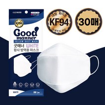 국내산필터 최신제조 굿매너 황사방역용 대형 KF94 마스크 화이트 30매, 없음, 상세설명 참조