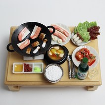 납골당꾸미기 장식용 삼겹살 미니어처 세트 미니어처꾸미기 추모관 봉안당 돼지고기 철판