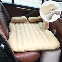 캠핑 매트 차박 야외 뒷좌석 승용 SUV 일반 휴대용 에어 쿠션, 베이지 웨이브 패턴헤드 가드 없음