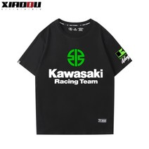 가와사키 티셔츠 반팔 작업복 동호회 작업복 여름 티 배달 오토바이 힙한, BU