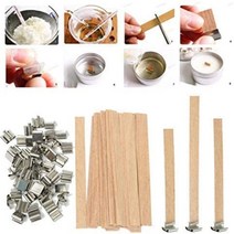 캔들심지 양초 나무 세트 나무 촛불 Wicks 30Pcs 철 스탠드 간장 Parffin Beewax 윅 캔들 코어 환경 친화적, 08 19x130mm  30Pcs