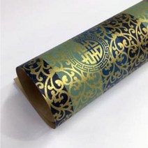 전통스트라이프(청록색) / 53x78cm 5장 // 포장지 도라지정과포장 포장한지
