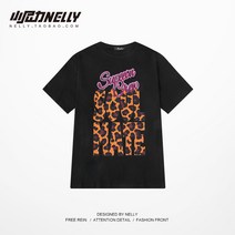 반팔티셔츠남자 소닐리 호피 이니셜 t셔츠 여학생 힙합 트렌드 드렌드 스트릿 아메카지스타일 개성 매니쉬 2203070713