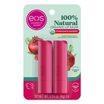 이오스 EOS 네추럴 오가닉 립 밤 스틱 석류 라즈베리 0.14oz 2팩, 1개, 기본