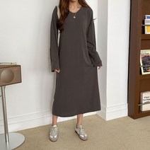 [리엘라]비르카 브이넥 긴팔 롱 원피스