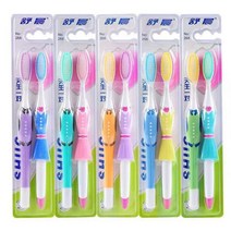 작은헤드칫솔 소두 소프트 털 홈 룩 칫솔커버 커플 마카롱 보리 짚 3839482088, 웰트 커플 10 개 포장 칫솔 _허브 맛 치약 2개