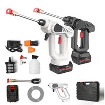 Zeresi 전기 무선휴대용 고압 세척기 셀프 세차 세트, 흰색