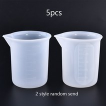 측량장비 5 개 100ml 실리콘 측정 컵 도구 투명 졸업 에폭시 분할 컵 주조 UV 수지 금형 주얼리 아트 주방, 01 100ml 5pcs