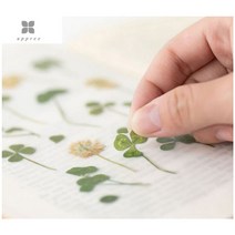 압화스티커 압화스티커 네잎클로버 예쁜 꽃 다꾸 자 4P_[230207EA], 본상품