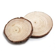 상우아트 천연나무조각 B 나무결원형 2개입