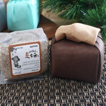 고서임의천일염 천일염 300g 함초소금 금비브라운 둥근매듭 보자기 답례품, 1개, 브라운금비 천일염 300g