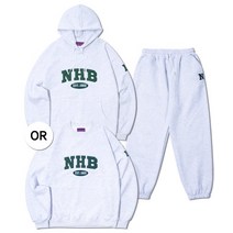 뉴해빗 .NHB 아플리케 트레이닝 셋업_멜란지화이트