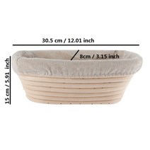 타원형 반죽 Banneton Brotform 등나무 빵 교정 바구니 위커 발효 사워도우 18 크기, 17 size 30.5x15x8cm