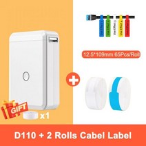 라벨기 네임 스티커프린터 Niimbot-D101 D11 D110 미니 잉크리스 라벨 스티커 프린터 휴대용 포켓 열전사 메이커 모바일 안드로이드 IOS 전화용126506, D110 add 2Cable